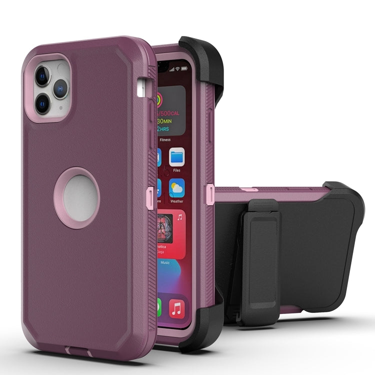 For iPhone 11 Pro Max Robot Shockproof Silicone + PC Protective Case with Back Clip Holder