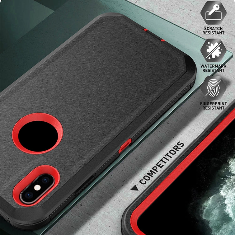 For iPhone X / XS Robot Shockproof Silicone + PC Protective Case with Back Clip Holder