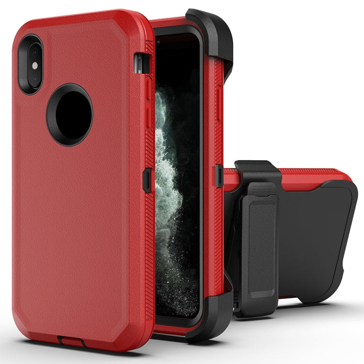 For iPhone XS Max Robot Shockproof Silicone + PC Protective Case with Back Clip Holder