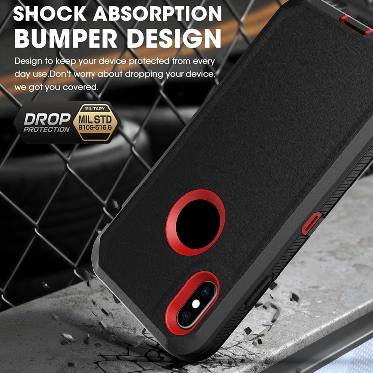 For iPhone XS Max Robot Shockproof Silicone + PC Protective Case with Back Clip Holder
