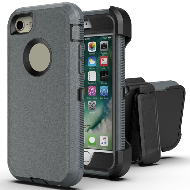 Robot Shockproof Silicone + PC Protective Case with Back Clip Holder For iPhone 8 Plus / 7 Plus