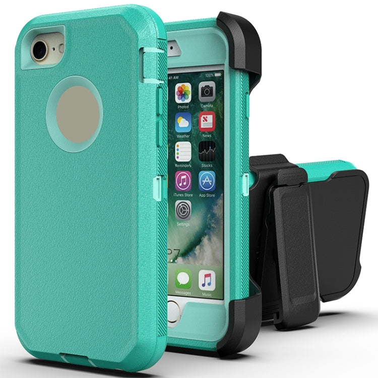Robot Shockproof Silicone + PC Protective Case with Back Clip Holder For iPhone 8 Plus / 7 Plus
