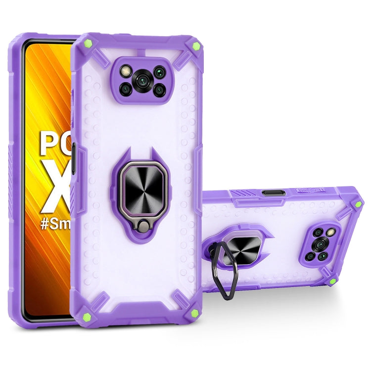 Matte TPU + PC Magnetic Shockproof Case with Ring Holder For Xiaomi Poco X3
