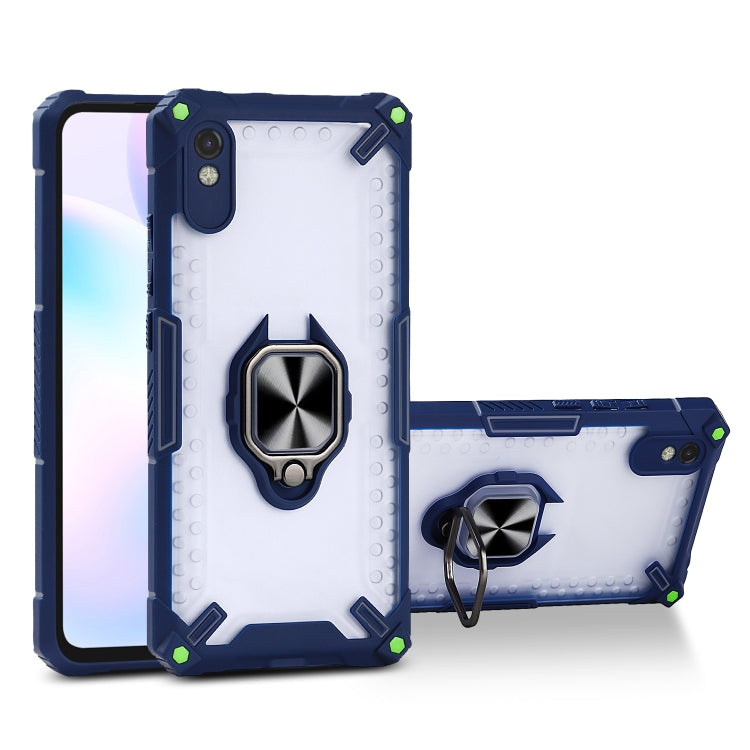 Matte TPU + PC Magnetic Shockproof Case with Ring Holder For Xiaomi Redmi 9A
