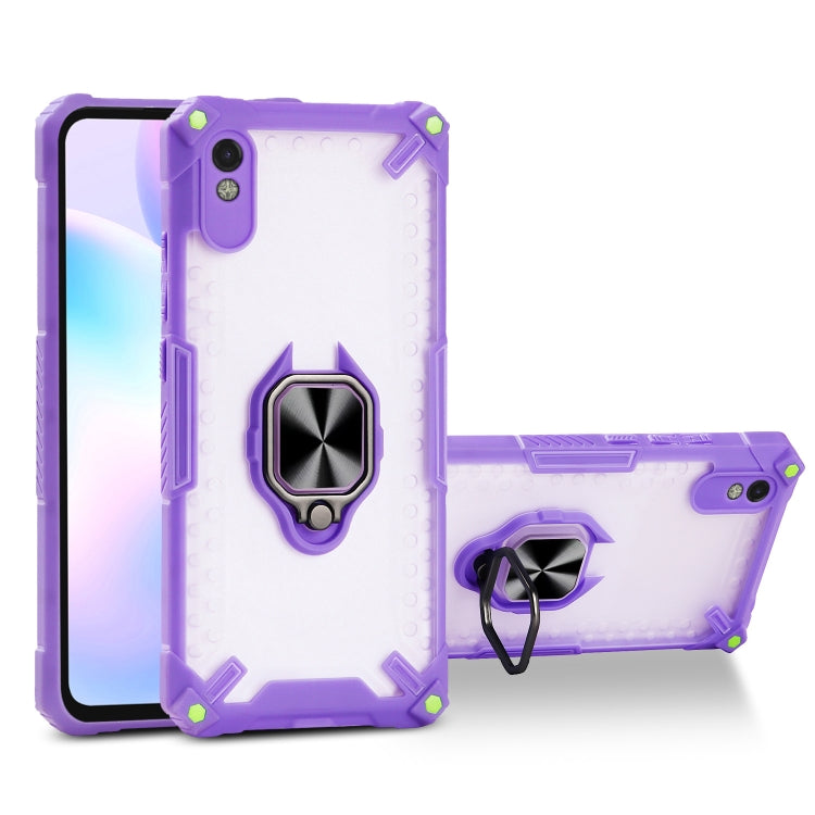 Matte TPU + PC Magnetic Shockproof Case with Ring Holder For Xiaomi Redmi 9A