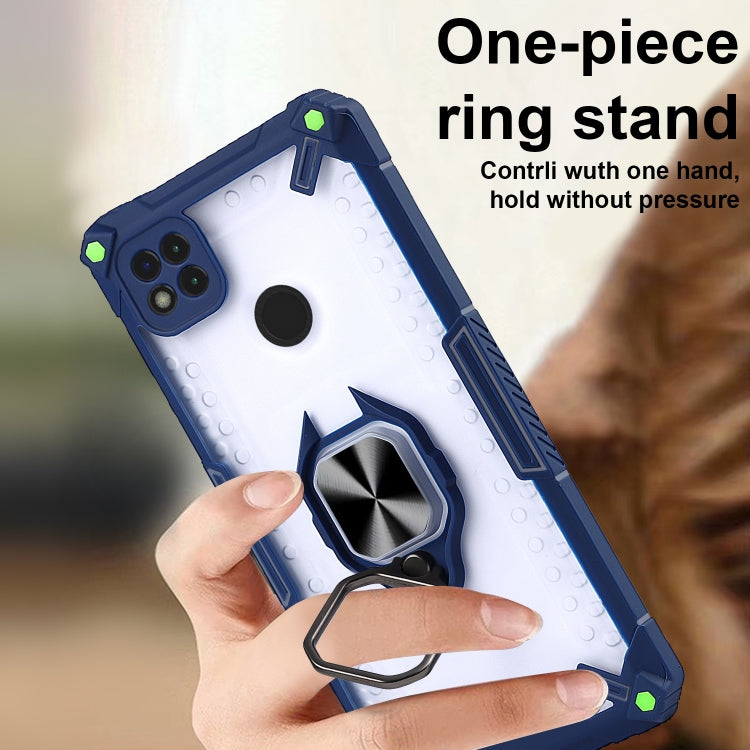 Matte TPU + PC Magnetic Shockproof Case with Ring Holder For Xiaomi Redmi 9C
