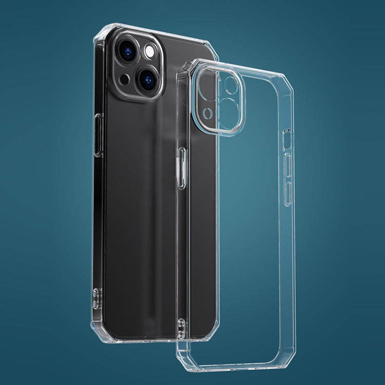 For iPhone 13 mini Straight Side Octagonal Transparent Shockproof TPU Protective Case