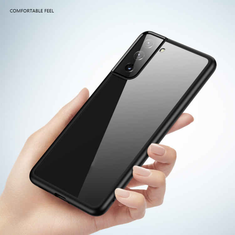 For Samsung Galaxy S21 5G Clear Acrylic + TPU Four-corner All-inclusive Shockproof Case