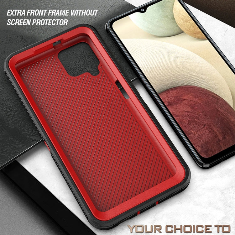 For Samsung Galaxy A22 Robot Shockproof Silicone + PC Protective Case with Back Clip Holder