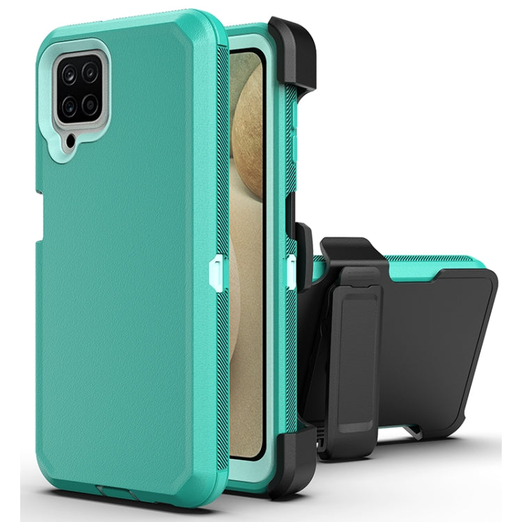 For Samsung Galaxy A22 Robot Shockproof Silicone + PC Protective Case with Back Clip Holder
