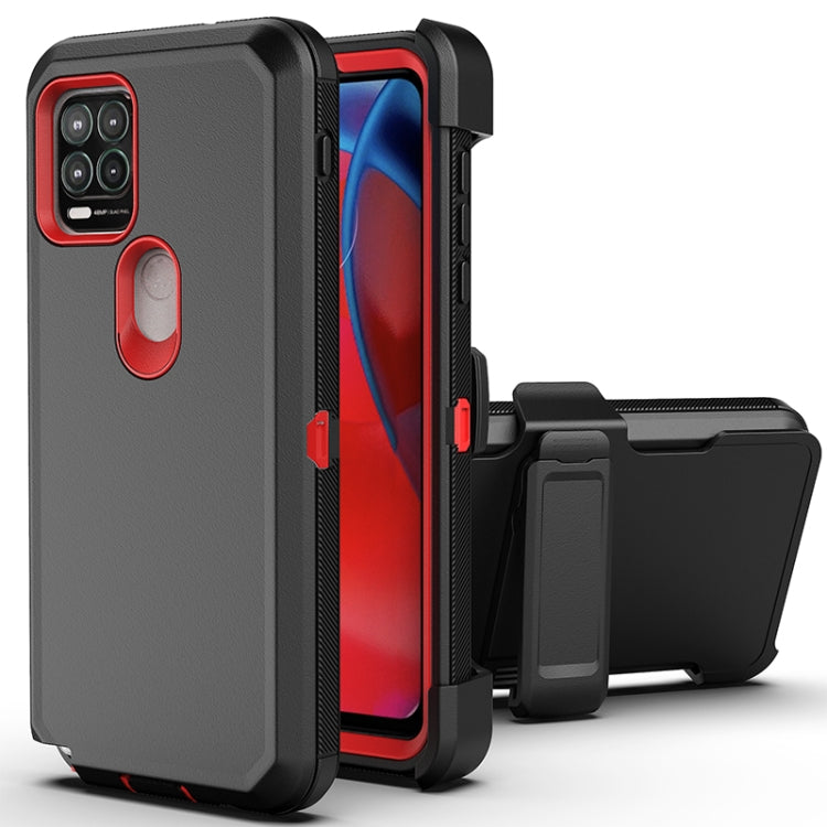 For Motorola Moto G Stylus 5G Robot Shockproof Silicone + PC Protective Case with Back Clip Holder