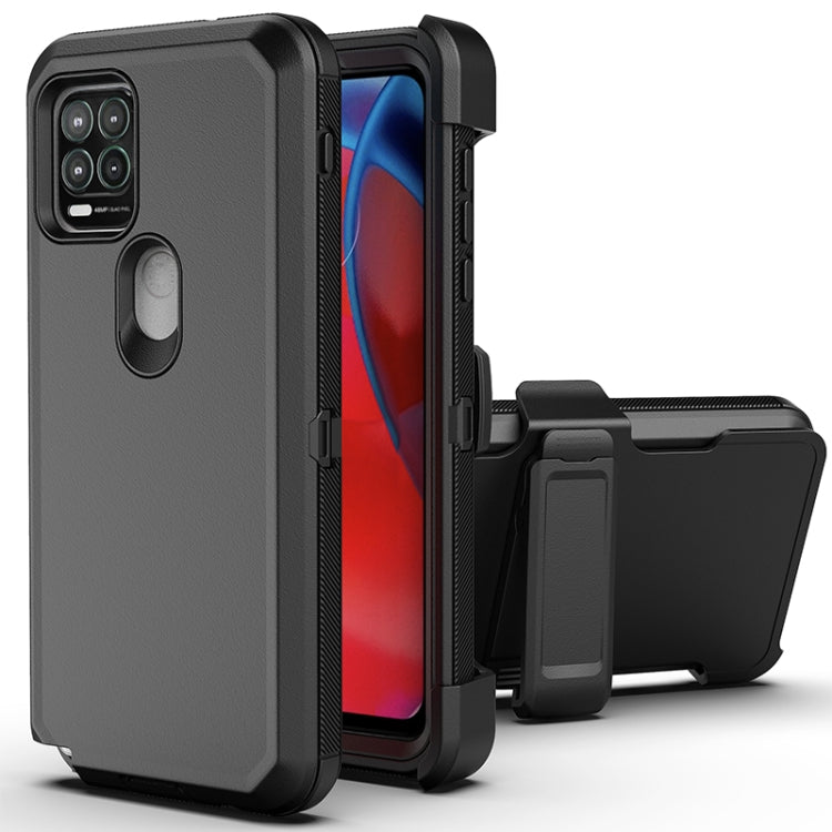 For Motorola Moto G Stylus 5G Robot Shockproof Silicone + PC Protective Case with Back Clip Holder