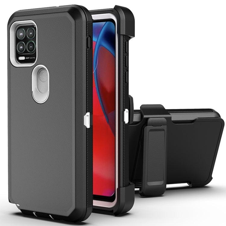 For Motorola Moto G Stylus 5G Robot Shockproof Silicone + PC Protective Case with Back Clip Holder