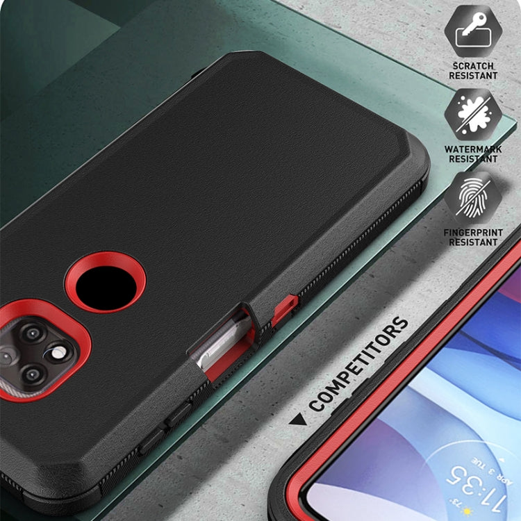 For Motorola Moto G Power 2021 Robot Shockproof Silicone + PC Protective Case with Back Clip Holder
