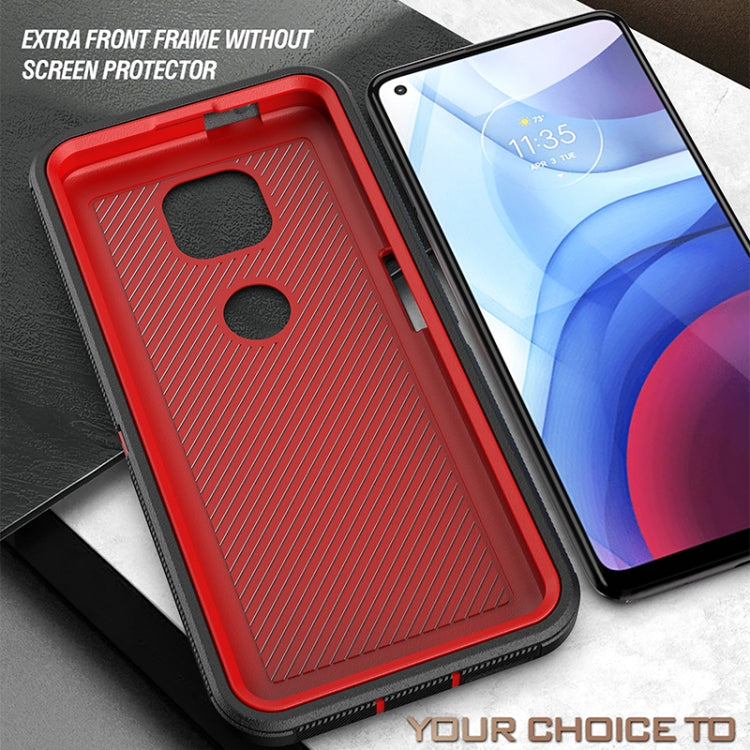 For Motorola Moto G Power 2021 Robot Shockproof Silicone + PC Protective Case with Back Clip Holder