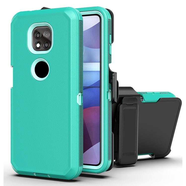 For Motorola Moto G Power 2021 Robot Shockproof Silicone + PC Protective Case with Back Clip Holder