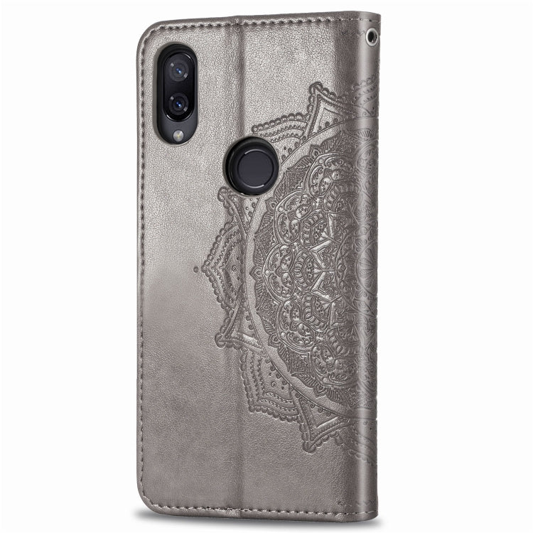 For Xiaomi Redmi Note 7 Halfway Mandala Embossing Pattern Horizontal Flip Leather Case with Holder & Card Slots & Wallet & Lanyard