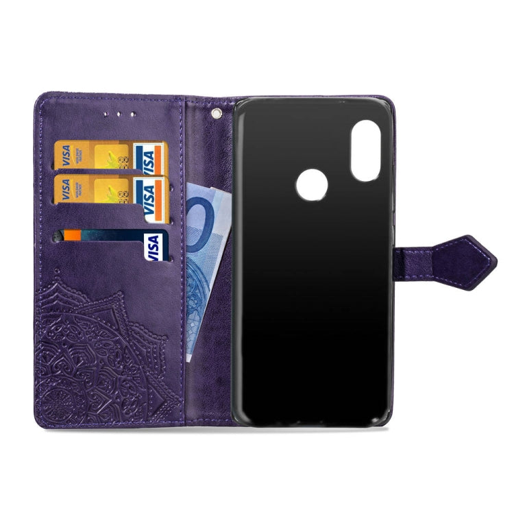 For Xiaomi Redmi Note 5 Pro Halfway Mandala Embossing Pattern Horizontal Flip Leather Case with Holder & Card Slots & Wallet & Lanyard
