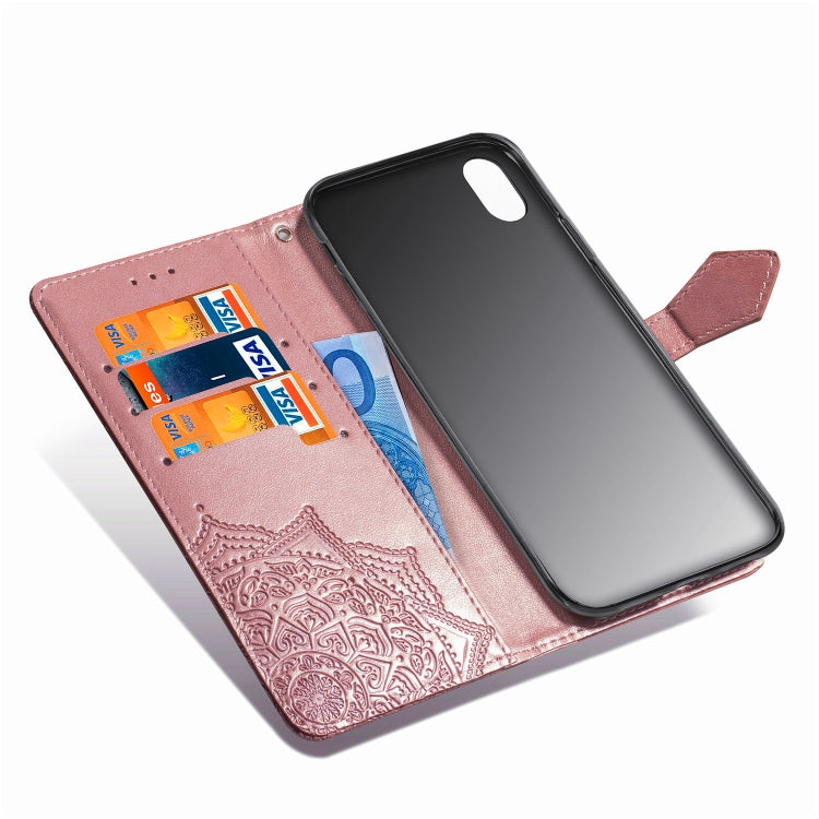 For Xiaomi Redmi 7A Halfway Mandala Embossing Pattern Horizontal Flip Leather Case with Holder & Card Slots & Wallet & Lanyard