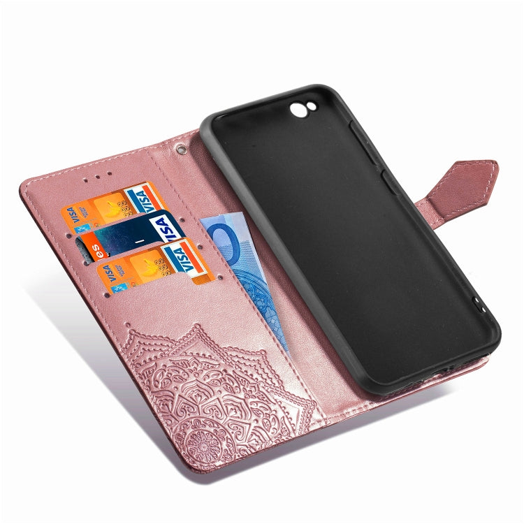 For Xiaomi Redmi GO Halfway Mandala Embossing Pattern Horizontal Flip Leather Case with Holder & Card Slots & Wallet & Lanyard