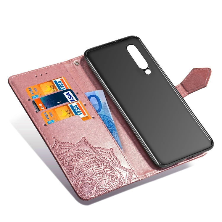 For Xiaomi Mi 9 SE Halfway Mandala Embossing Pattern Horizontal Flip Leather Case with Holder & Card Slots & Wallet & Lanyard