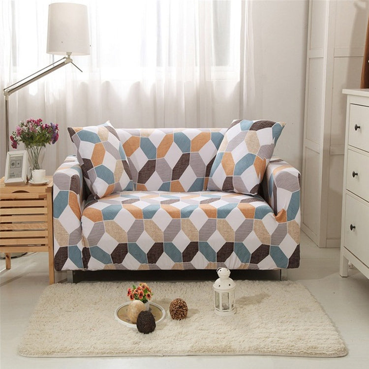 Double Seat Four Seasons Printing Full Coverage Elastic Non-slip Sofa Cover