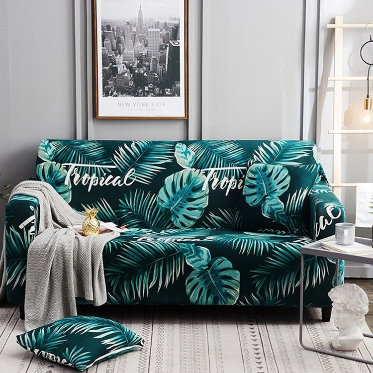 Double Seat Four Seasons Printing Full Coverage Elastic Non-slip Sofa Cover