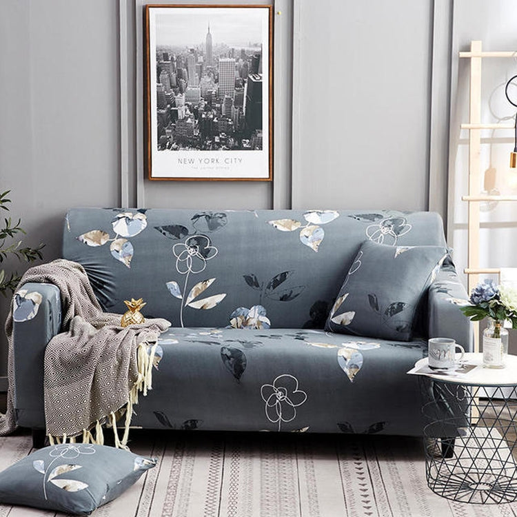 Double Seat Four Seasons Printing Full Coverage Elastic Non-slip Sofa Cover