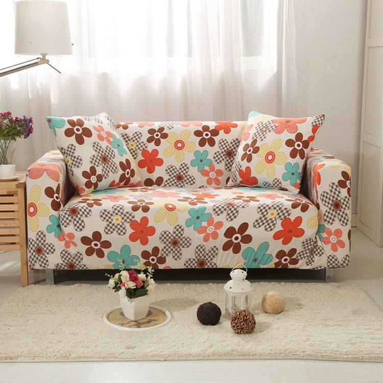 Double Seat Four Seasons Printing Full Coverage Elastic Non-slip Sofa Cover