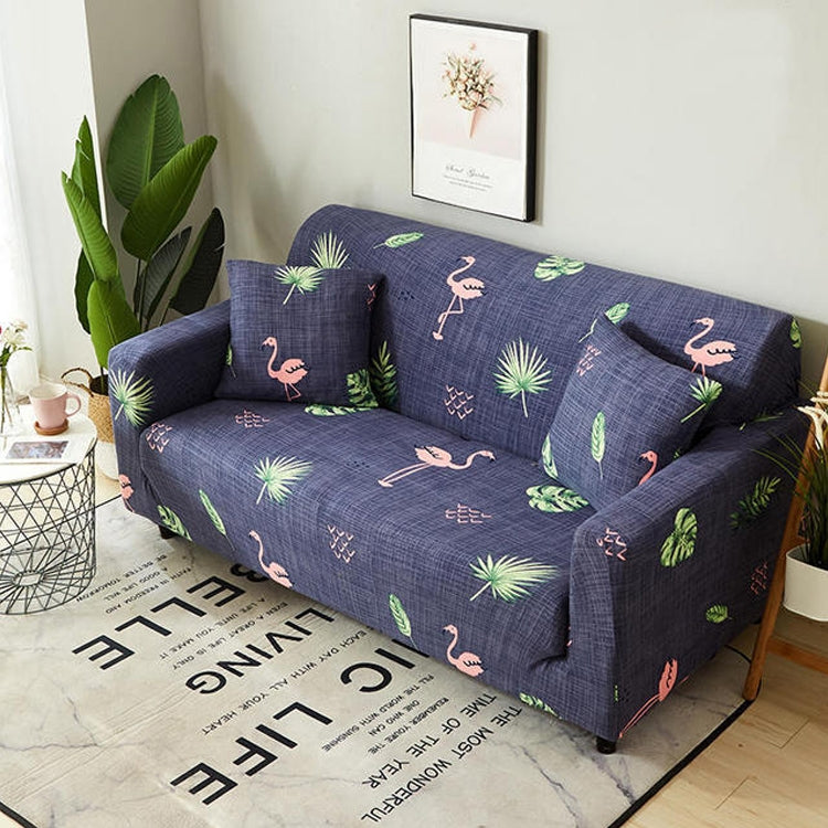 Double Seat Four Seasons Printing Full Coverage Elastic Non-slip Sofa Cover