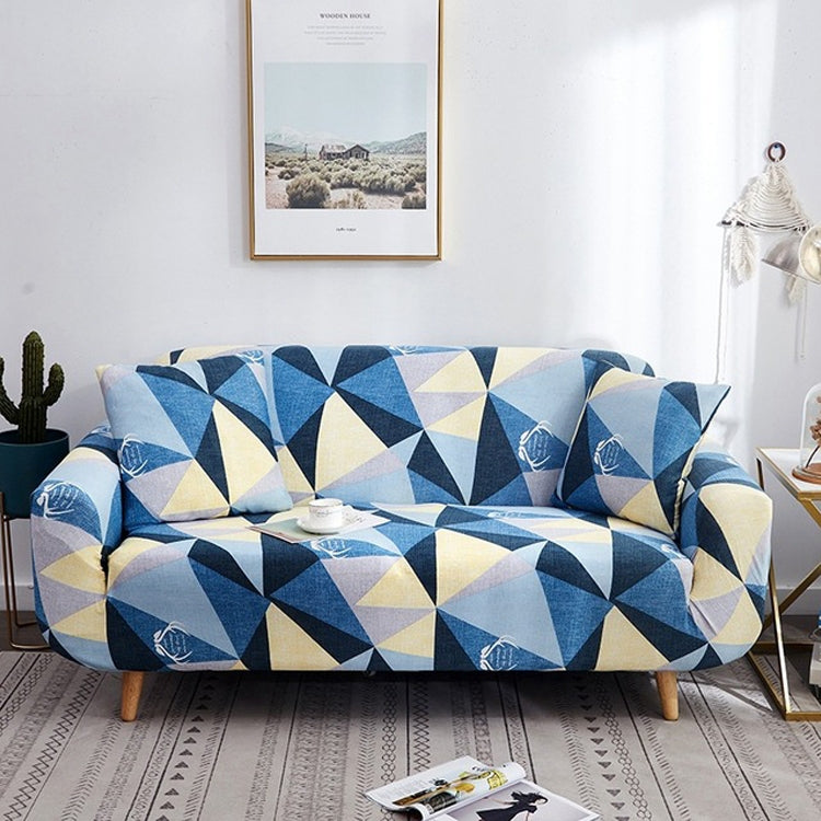 Double Seat Four Seasons Printing Full Coverage Elastic Non-slip Sofa Cover