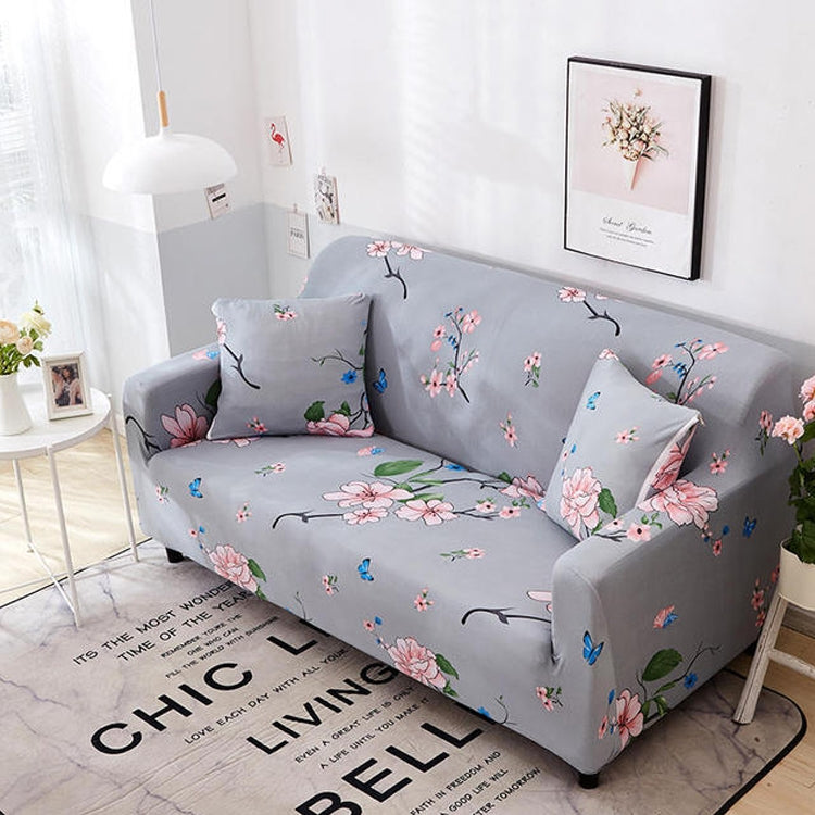 Double Seat Four Seasons Printing Full Coverage Elastic Non-slip Sofa Cover
