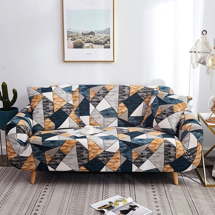Double Seat Four Seasons Printing Full Coverage Elastic Non-slip Sofa Cover