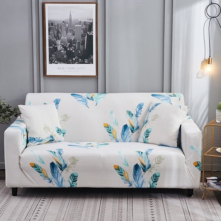 Double Seat Four Seasons Printing Full Coverage Elastic Non-slip Sofa Cover