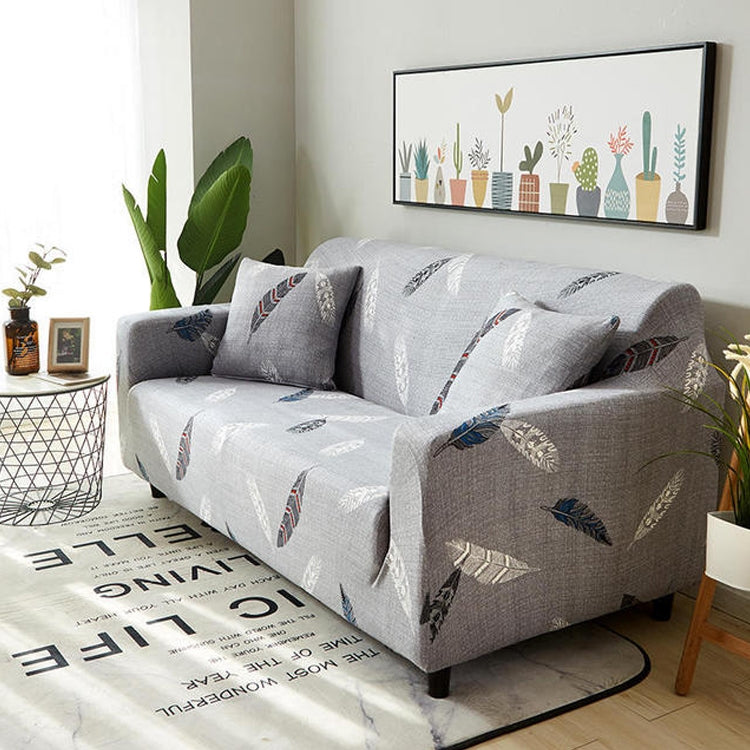 Double Seat Four Seasons Printing Full Coverage Elastic Non-slip Sofa Cover