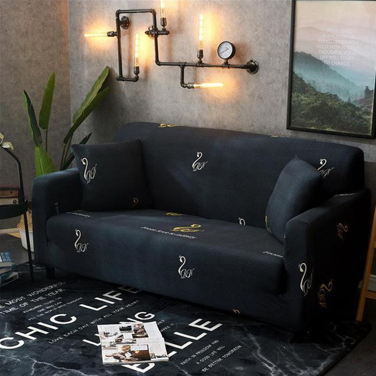 Double Seat Four Seasons Printing Full Coverage Elastic Non-slip Sofa Cover