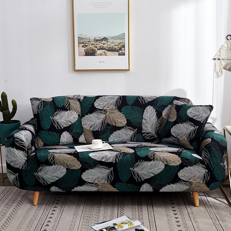 Double Seat Four Seasons Printing Full Coverage Elastic Non-slip Sofa Cover