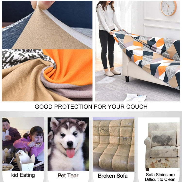 Double Seat Four Seasons Printing Full Coverage Elastic Non-slip Sofa Cover