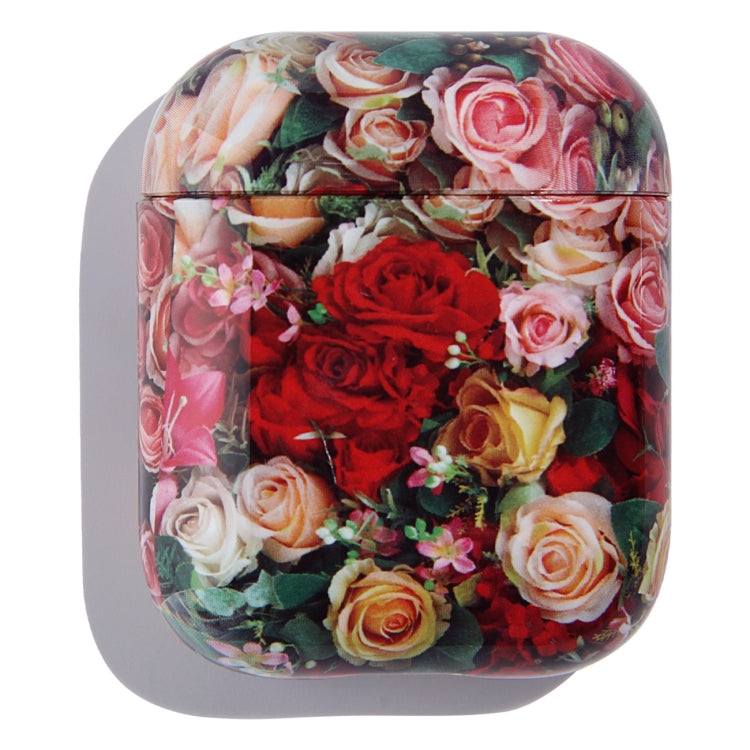 Flower Pattern Anti-fall Wireless Earphone PC Protective Case For AirPods 1/2