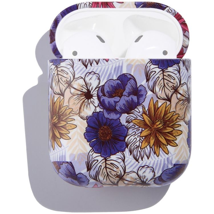 Flower Pattern Anti-fall Wireless Earphone PC Protective Case For AirPods 1/2