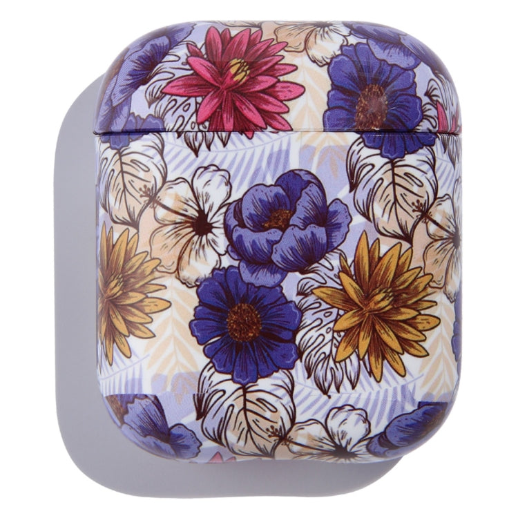 Flower Pattern Anti-fall Wireless Earphone PC Protective Case For AirPods 1/2