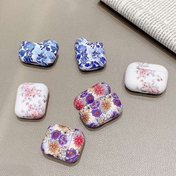 Flower Pattern Anti-fall Wireless Earphone PC Protective Case For AirPods 1/2