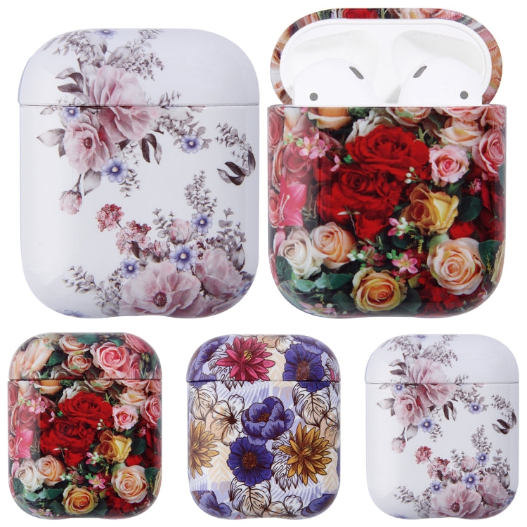 Flower Pattern Anti-fall Wireless Earphone PC Protective Case For AirPods 1/2