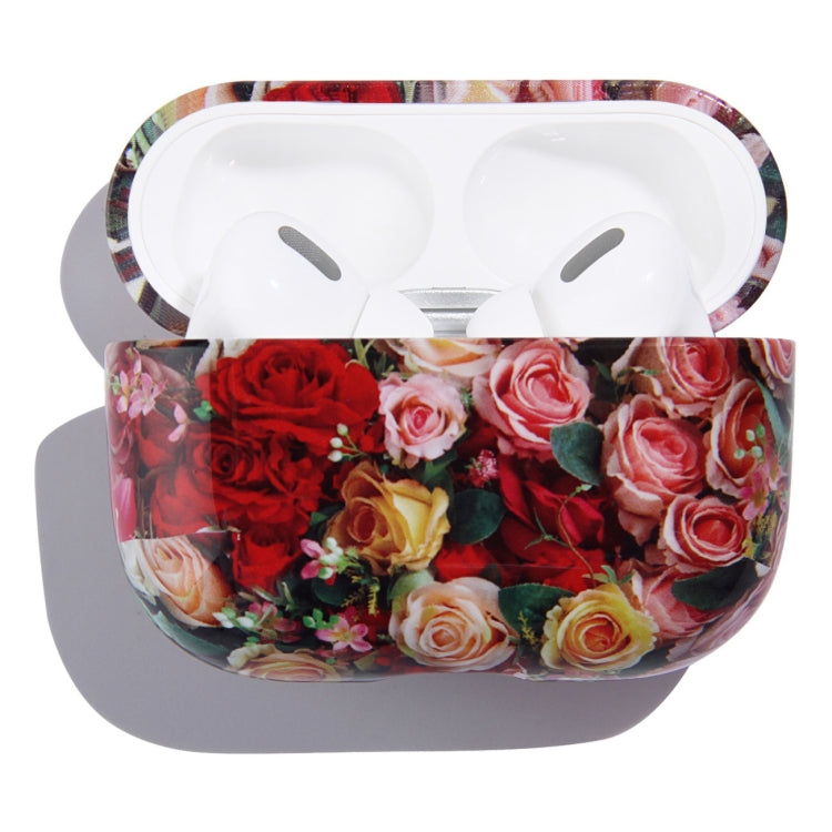 Flower Pattern Anti-fall Wireless Earphone PC Protective Case For AirPods Pro