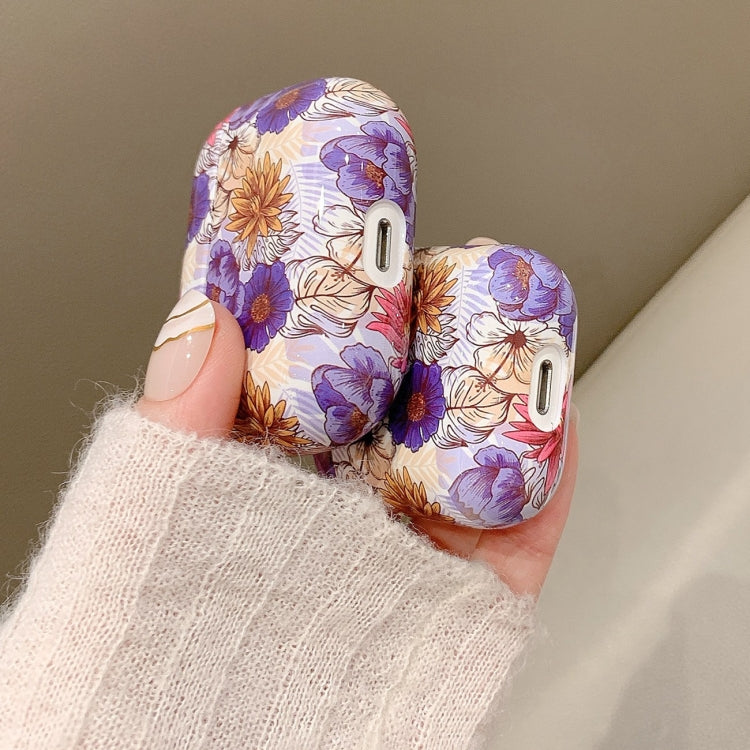 Flower Pattern Anti-fall Wireless Earphone PC Protective Case For AirPods Pro