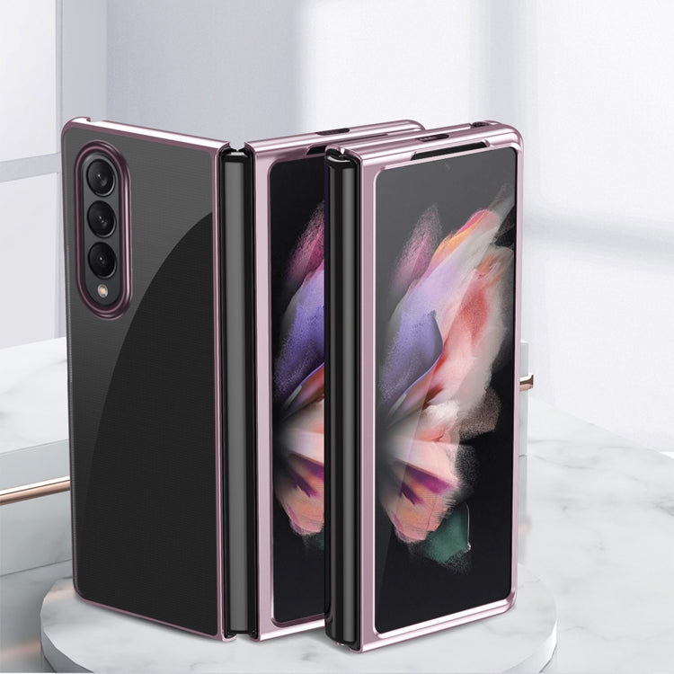 For Samsung Galaxy Z Fold3 5G Electroplated Transparent Folding Case