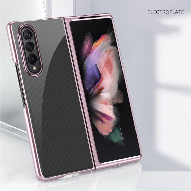 For Samsung Galaxy Z Fold3 5G Electroplated Transparent Folding Case