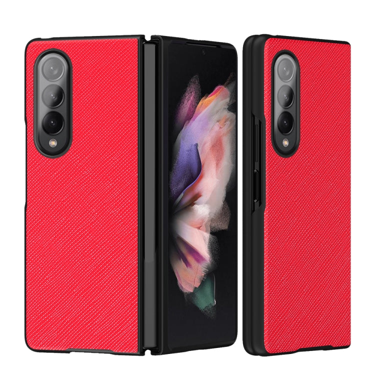 For Samsung Galaxy Z Fold3 5G Cross Pattern Foldable Protective Case