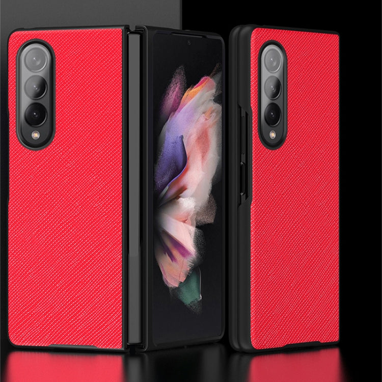 For Samsung Galaxy Z Fold3 5G Cross Pattern Foldable Protective Case