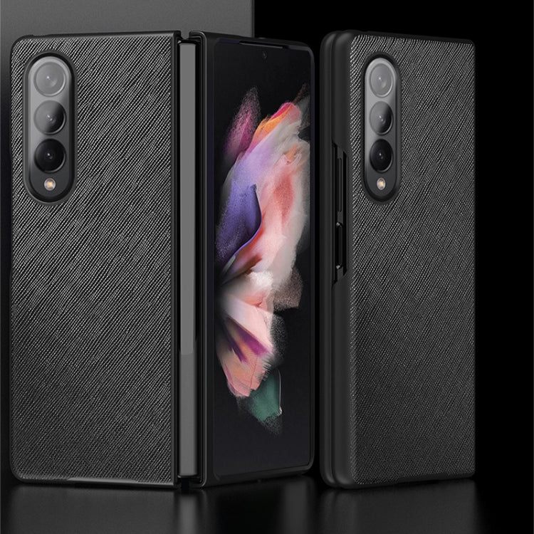 For Samsung Galaxy Z Fold3 5G Cross Pattern Foldable Protective Case